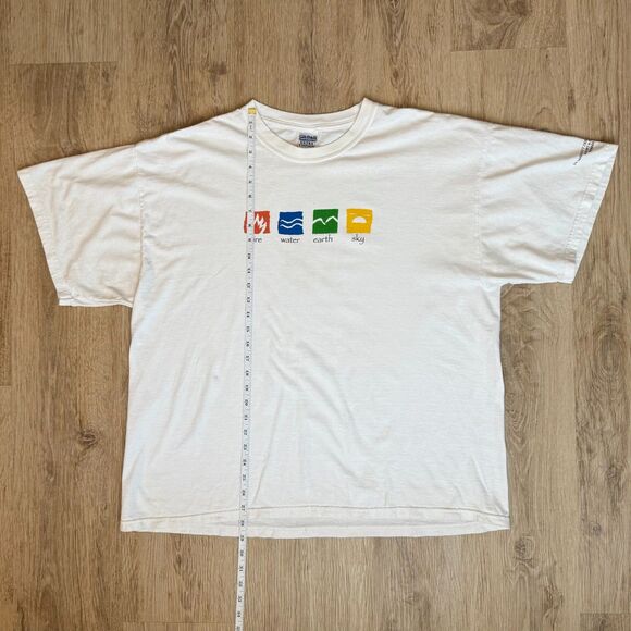 Gildan Elemental Symbols JW Marriott Phoenix Tee White XXL Fire Water Earth Sky - Picture 6 of 6